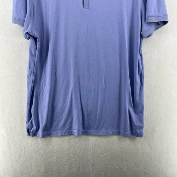 Calvin Klein Polo Shirt Mens XL Indigo Purple Collared Button Front Short Sleeve - Picture 7 of 12